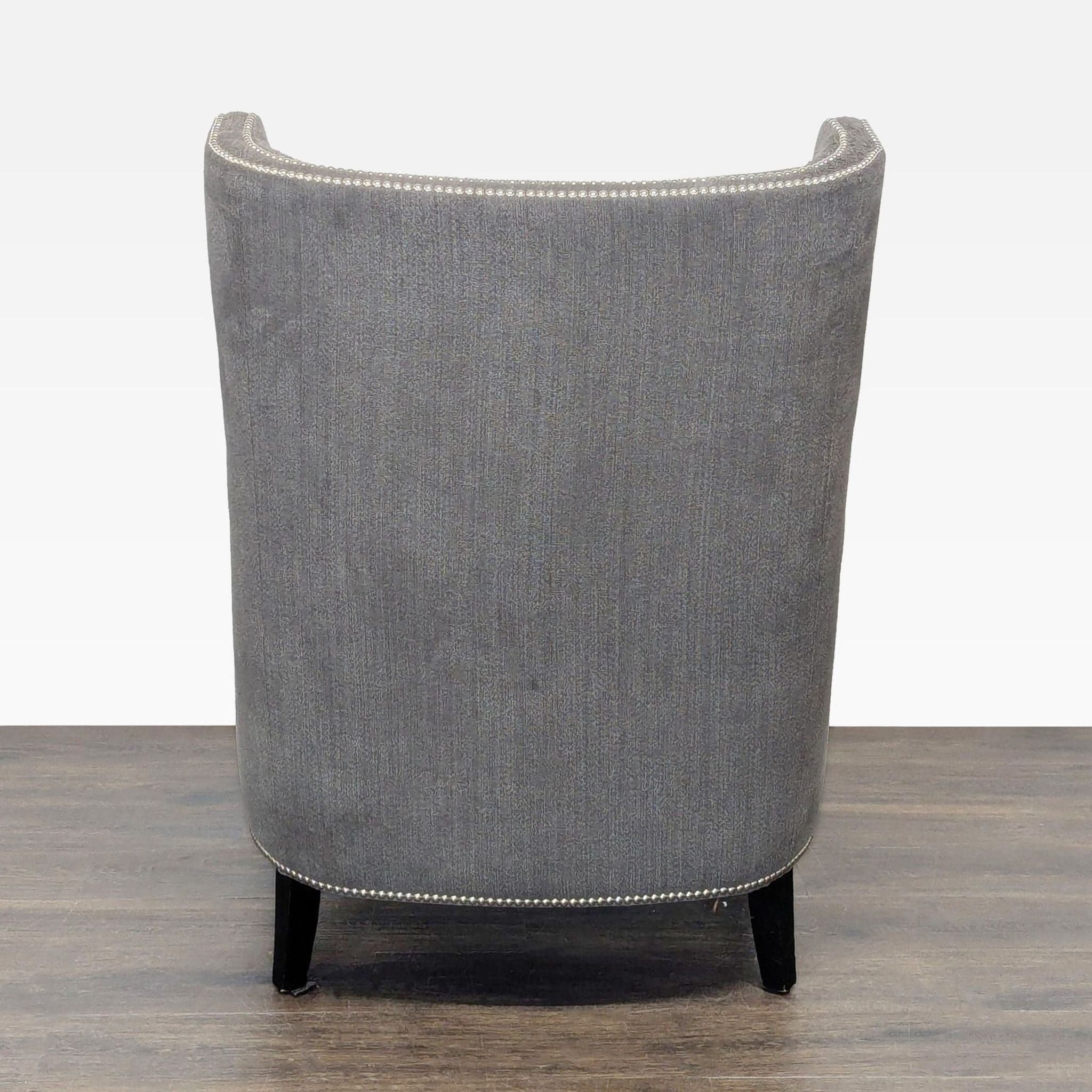 Bernhardt Kingston Gray High Back Lounge Chair with Nailhead Trim - Thumbnail 8