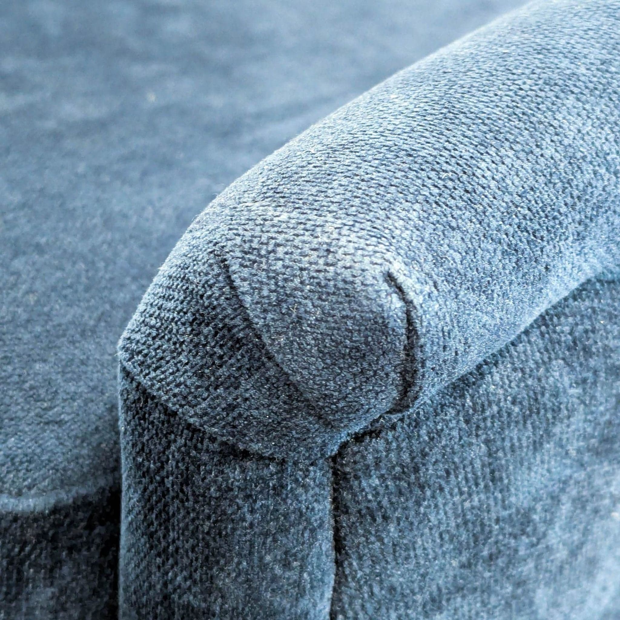 West Elm Phoebe Blue Velvet Lounge Chair with Gold Legs - Thumbnail 7