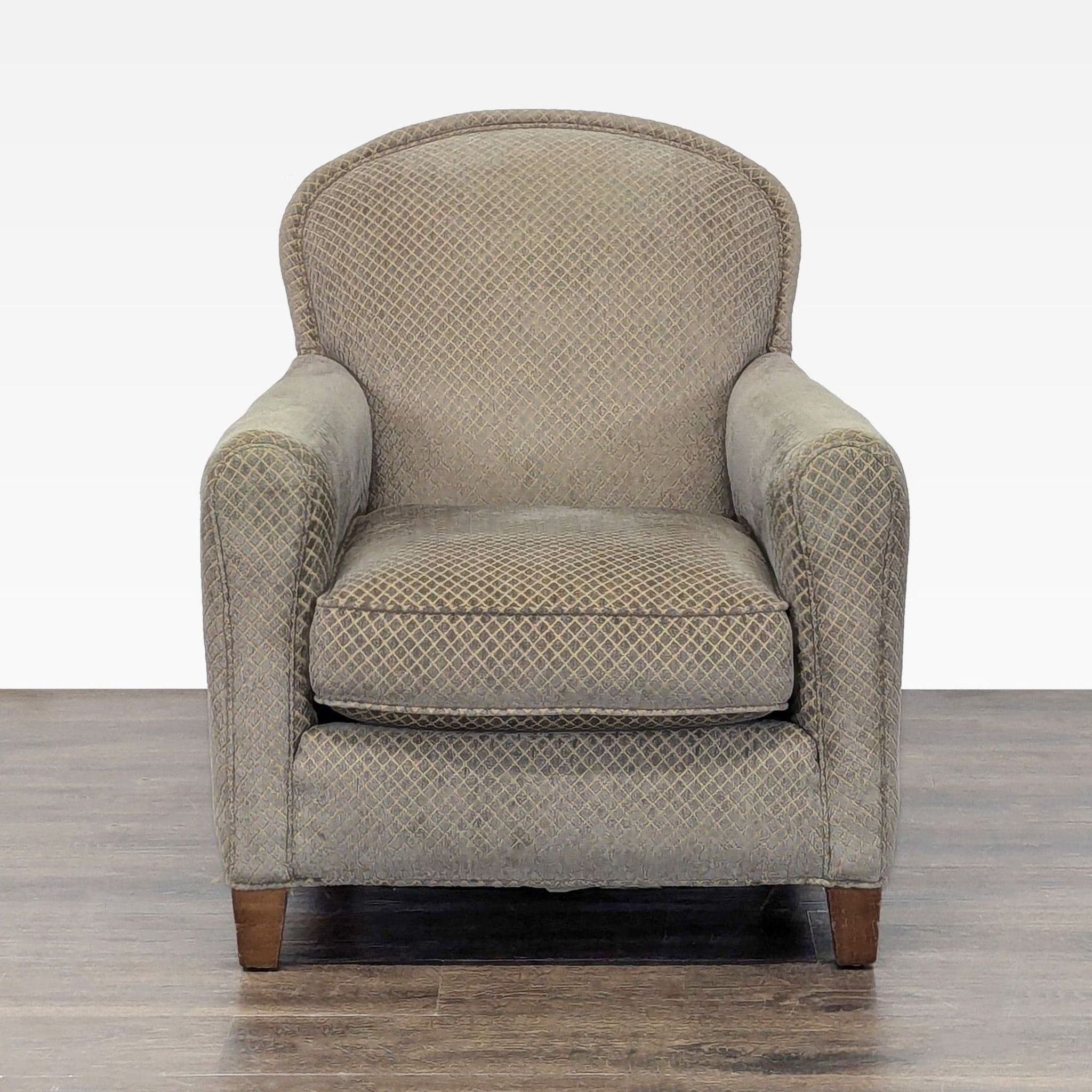 Crate & Barrel Classic Lounge Chair with Patterned Fabric - Image 1