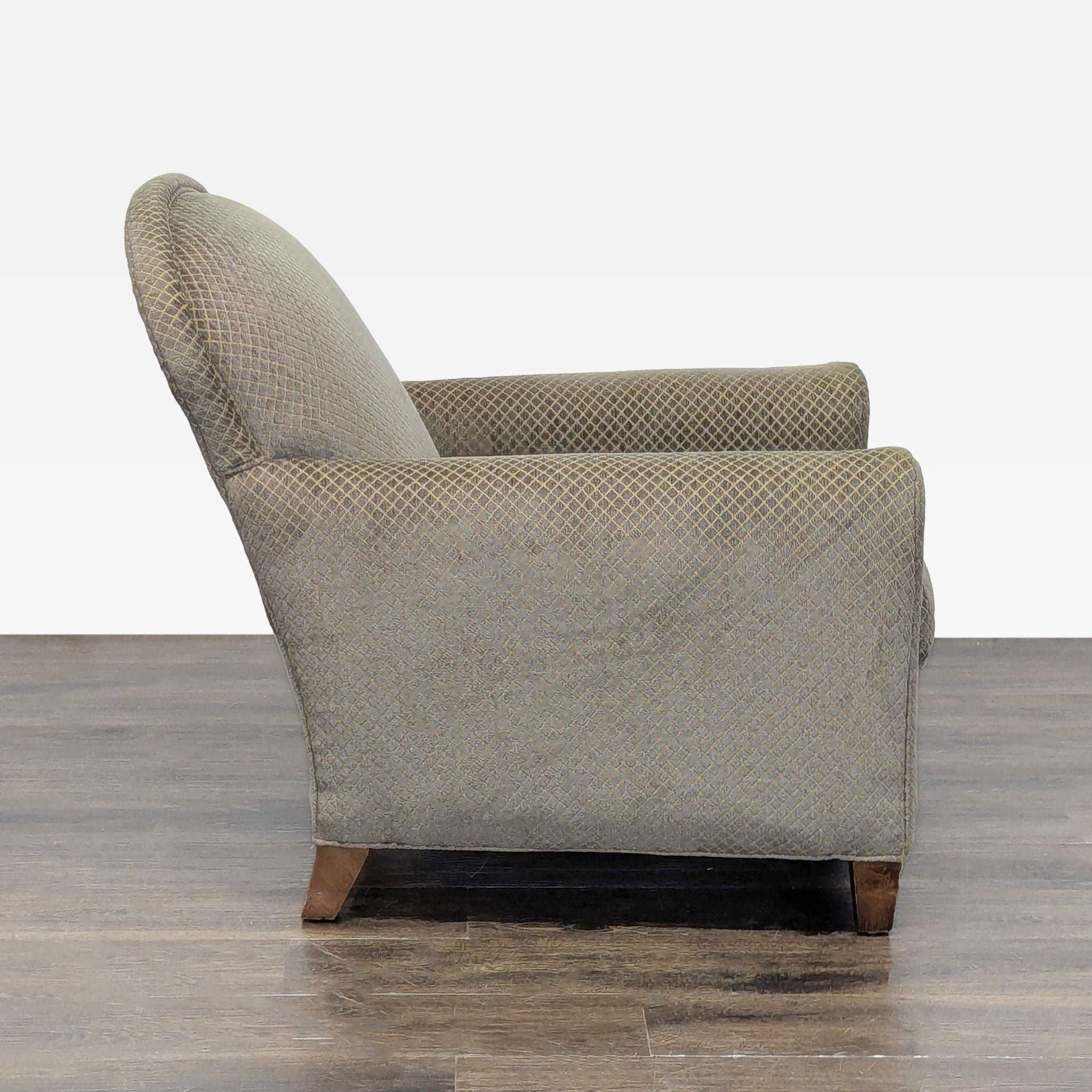 Crate & Barrel Classic Lounge Chair with Patterned Fabric - Thumbnail 3