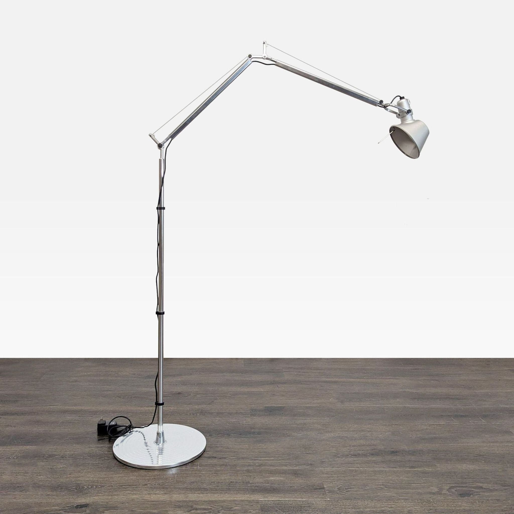 Artemide Tolomeo Adjustable Silver Floor Lamp – Modern Task Lighting - Image 1