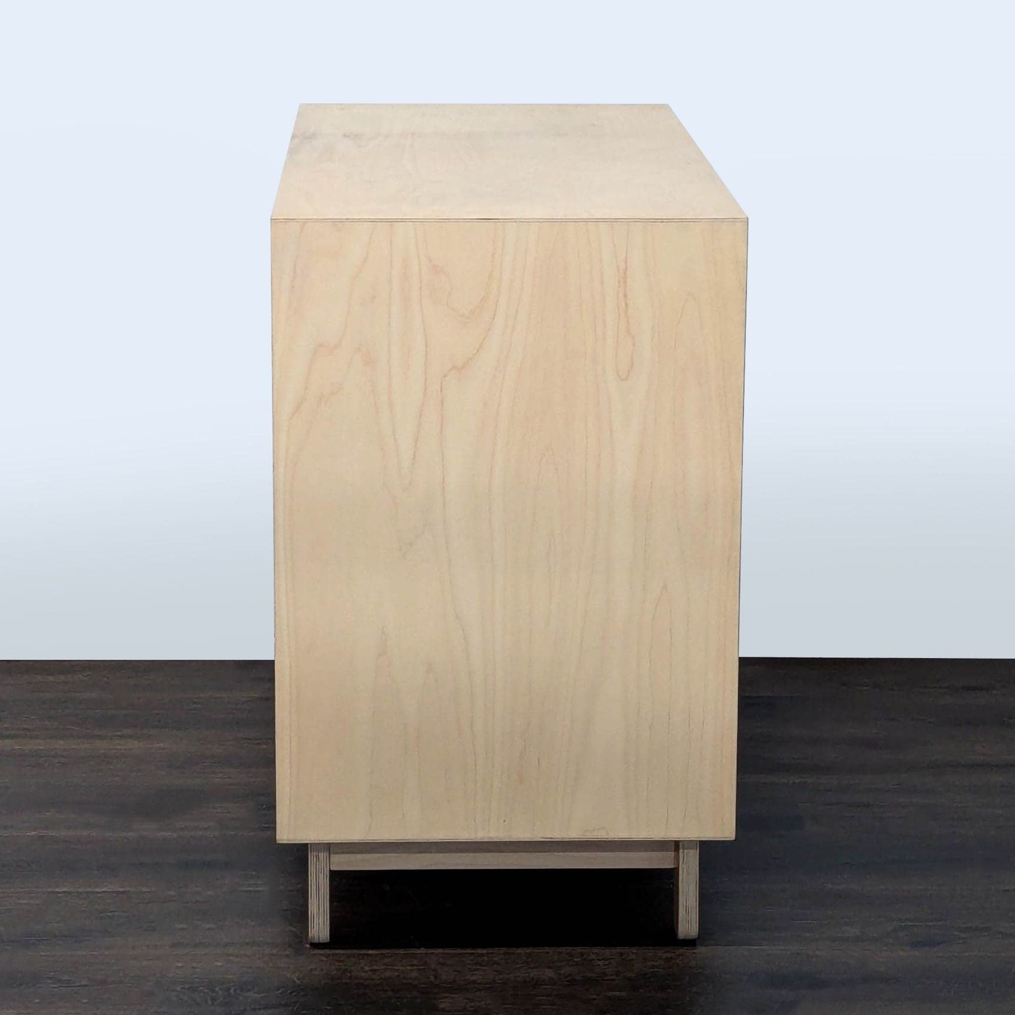 Ouef Merlin Three-Drawer Dresser in Blue and Natural Wood Finish - Thumbnail 4