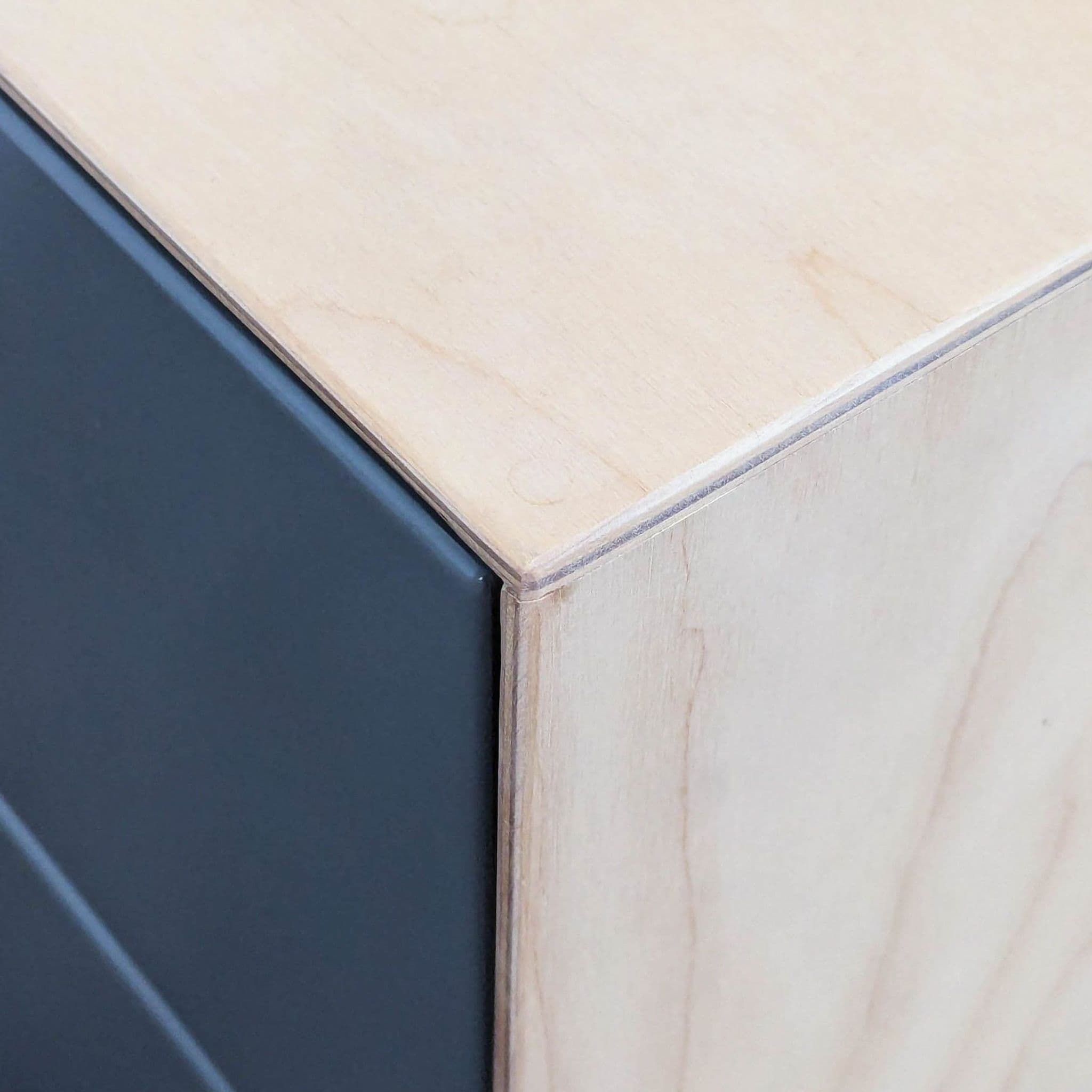 Ouef Merlin Three-Drawer Dresser in Blue and Natural Wood Finish - Thumbnail 9