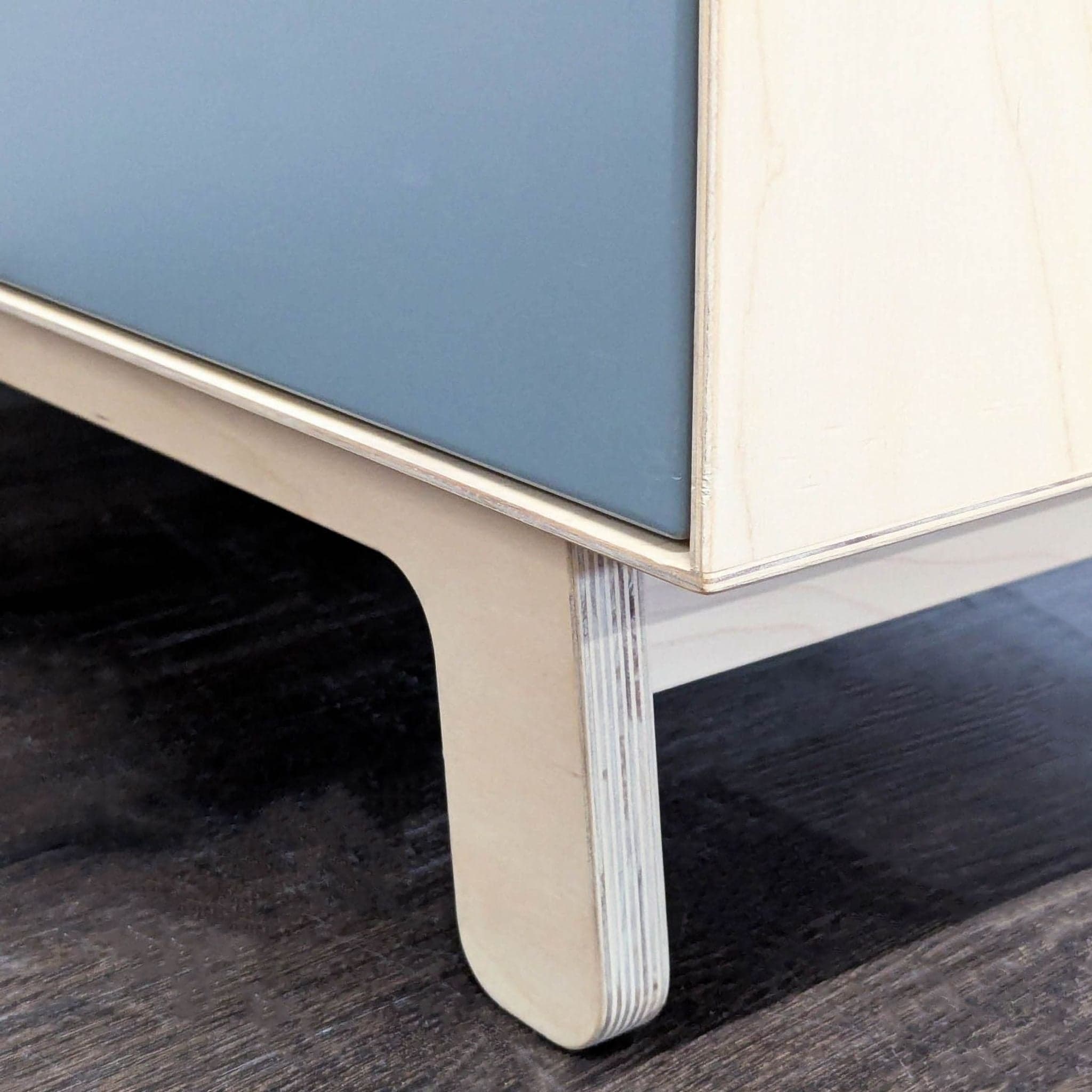 Ouef Merlin Three-Drawer Dresser in Blue and Natural Wood Finish - Thumbnail 7