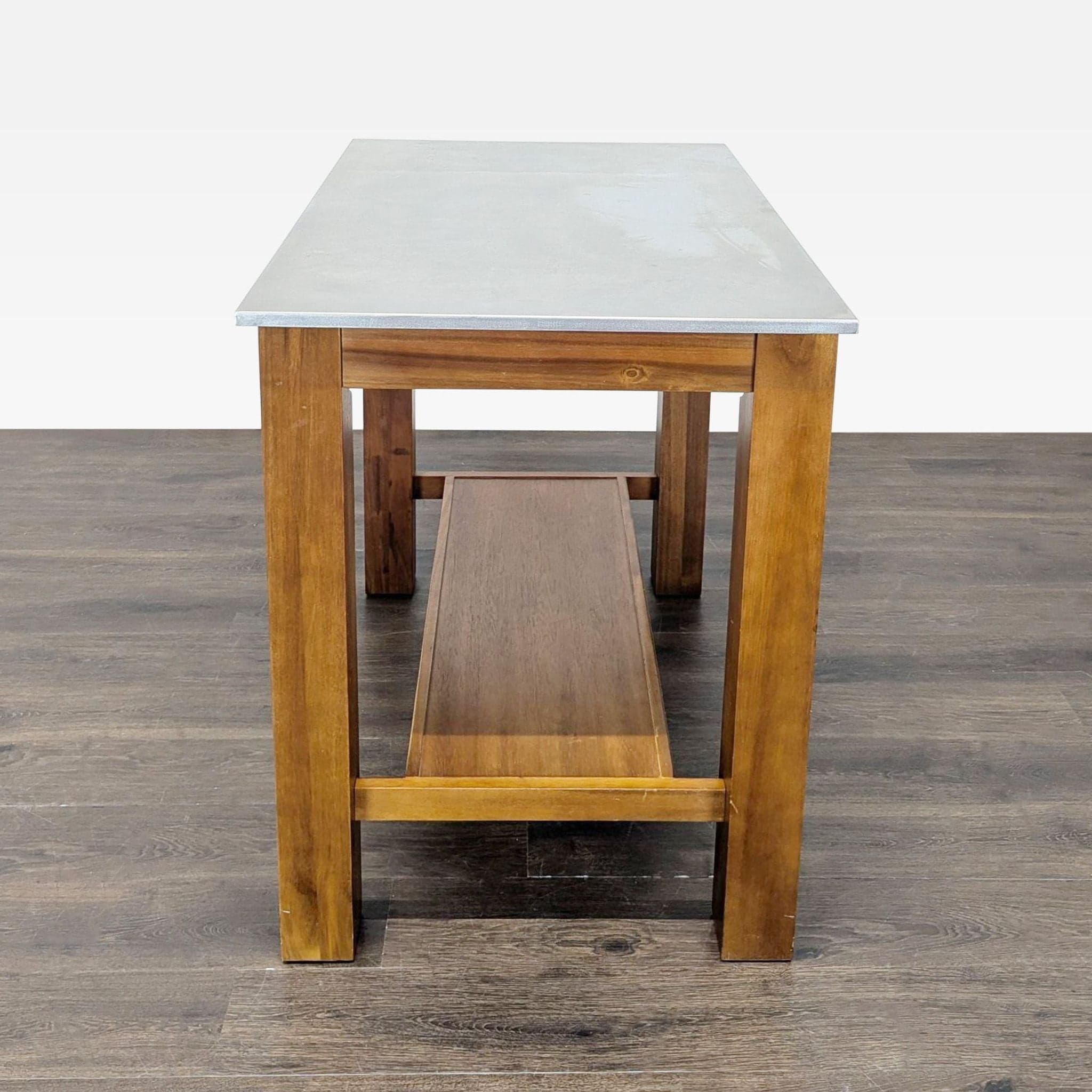 Modern Rustic 3-Piece Dining Set with Table and 2 Bar Stools - Thumbnail 4