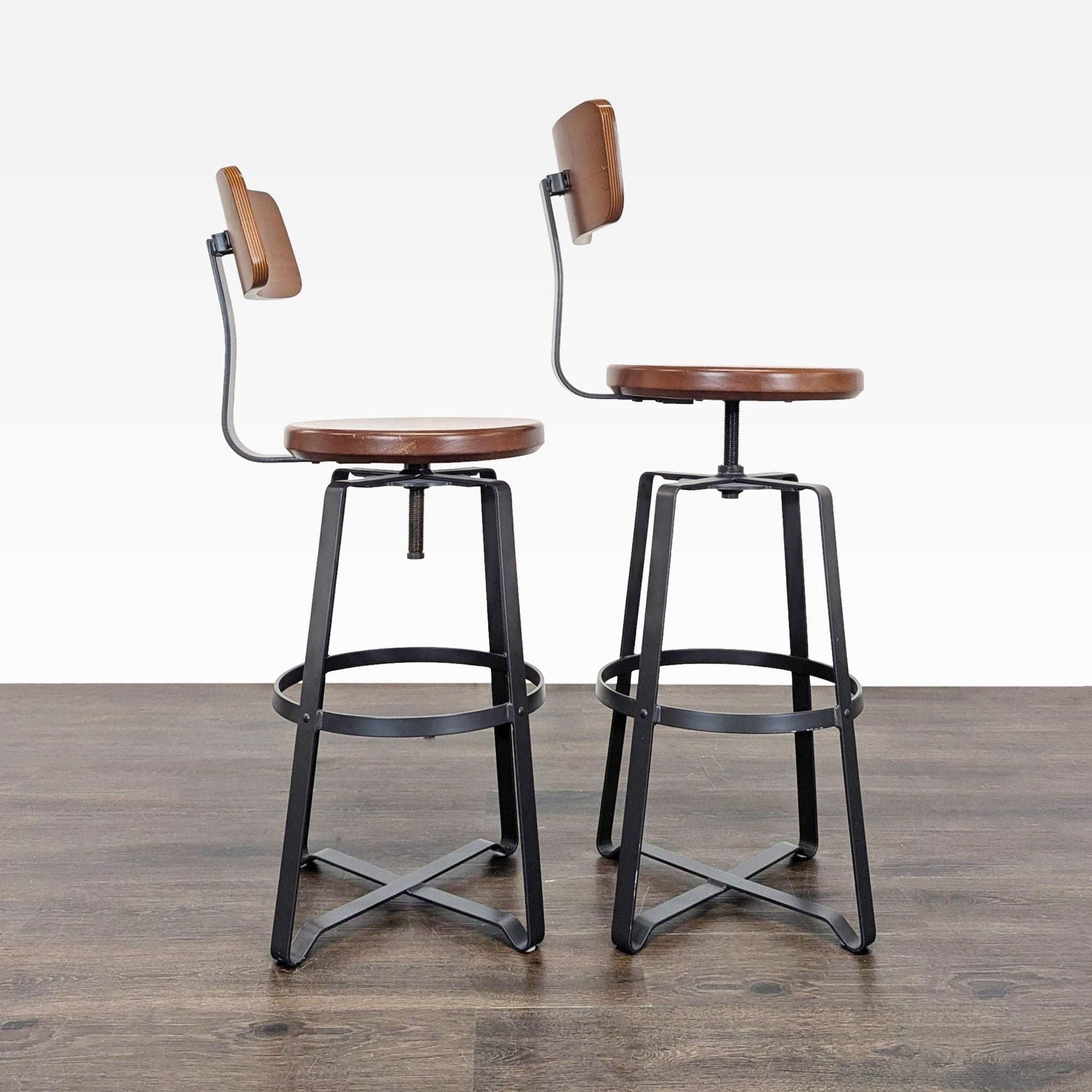 Modern Rustic 3-Piece Dining Set with Table and 2 Bar Stools - Thumbnail 7