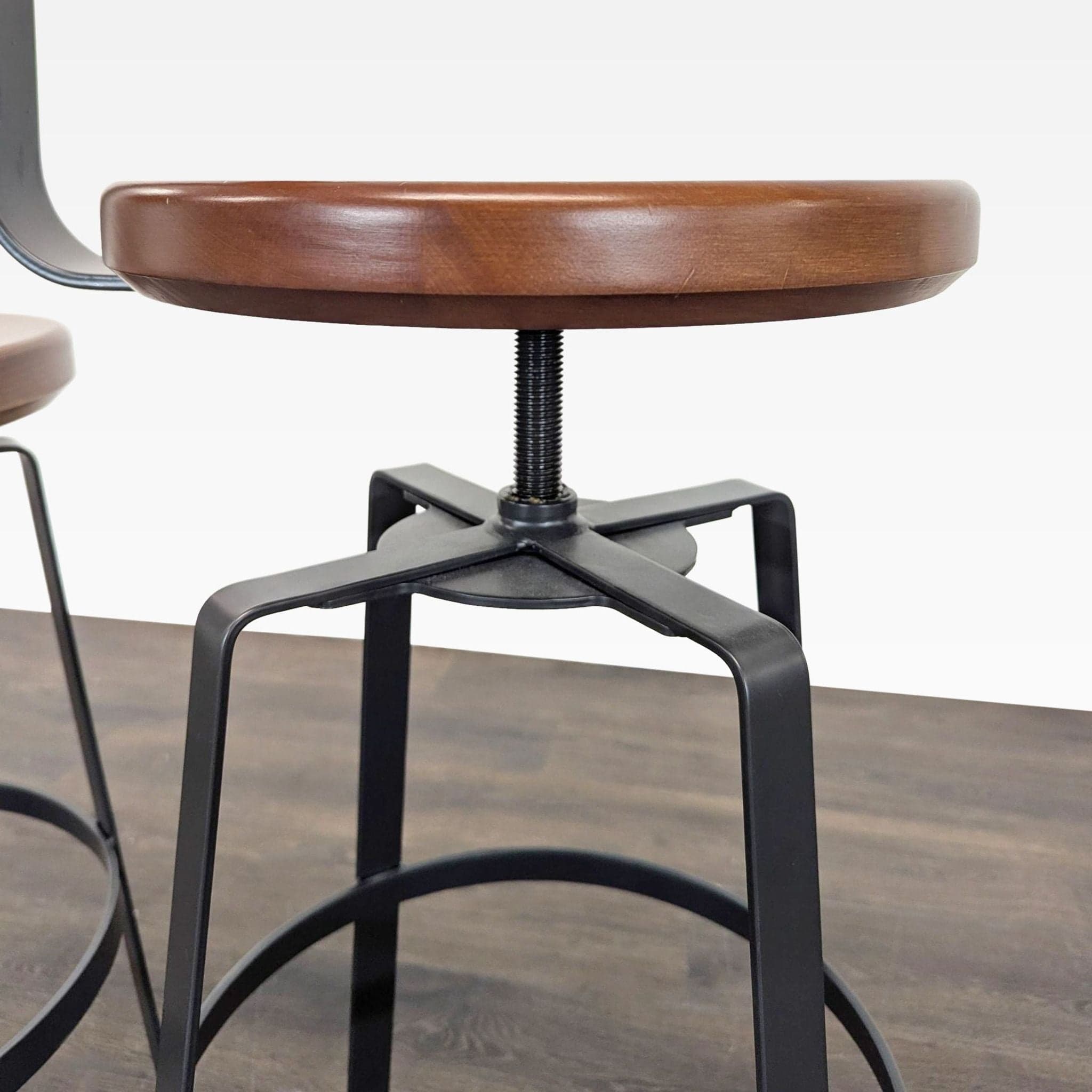 Modern Rustic 3-Piece Dining Set with Table and 2 Bar Stools - Thumbnail 8