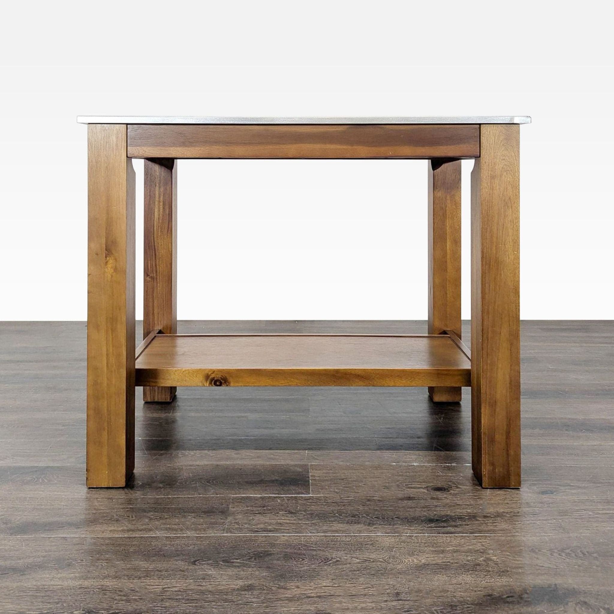 Modern Rustic 3-Piece Dining Set with Table and 2 Bar Stools - Thumbnail 3