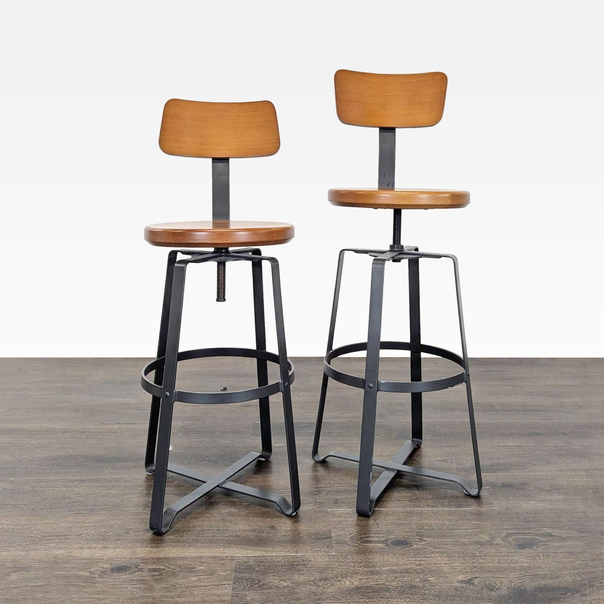 Modern Rustic 3-Piece Dining Set with Table and 2 Bar Stools - Thumbnail 6