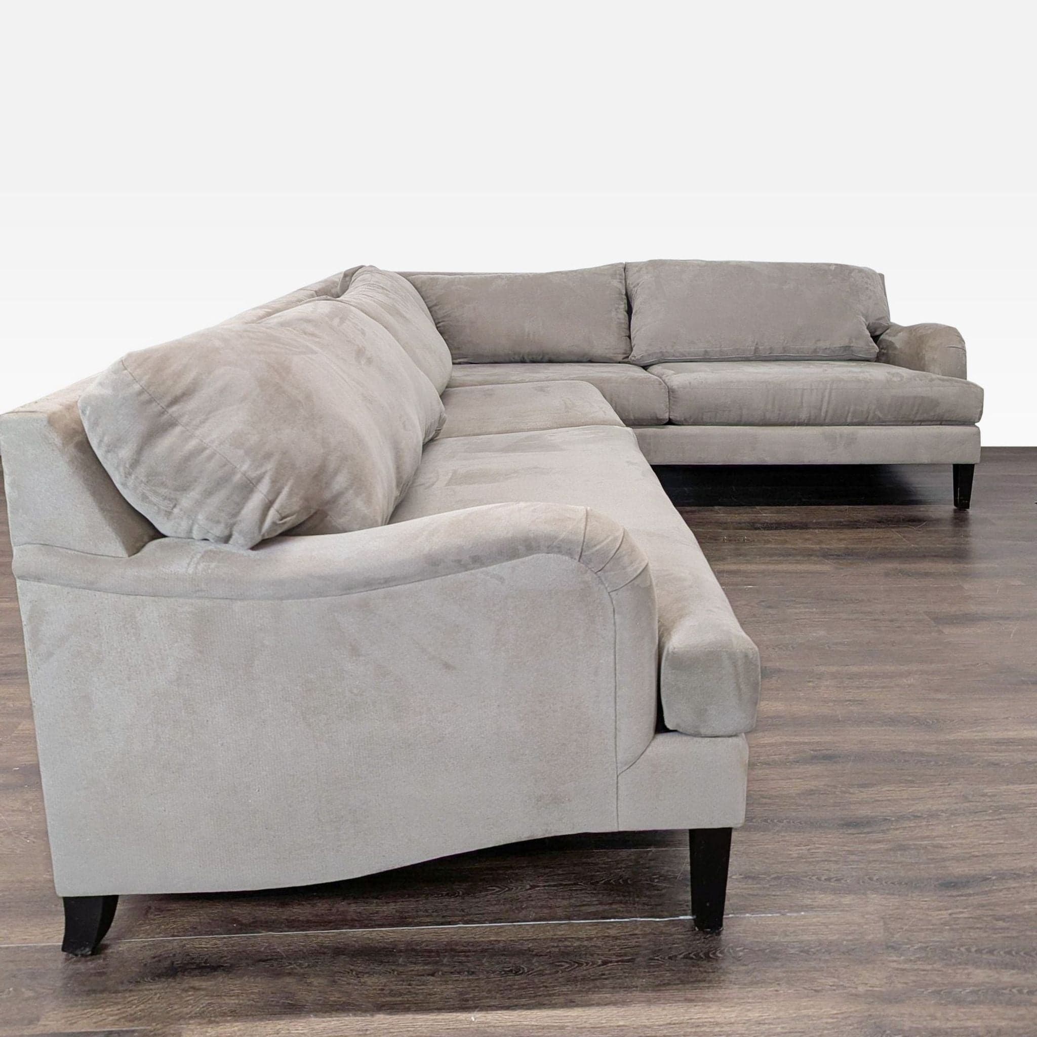 Modern Tan Fabric Sectional Sofa with Clean Lines - Image 1