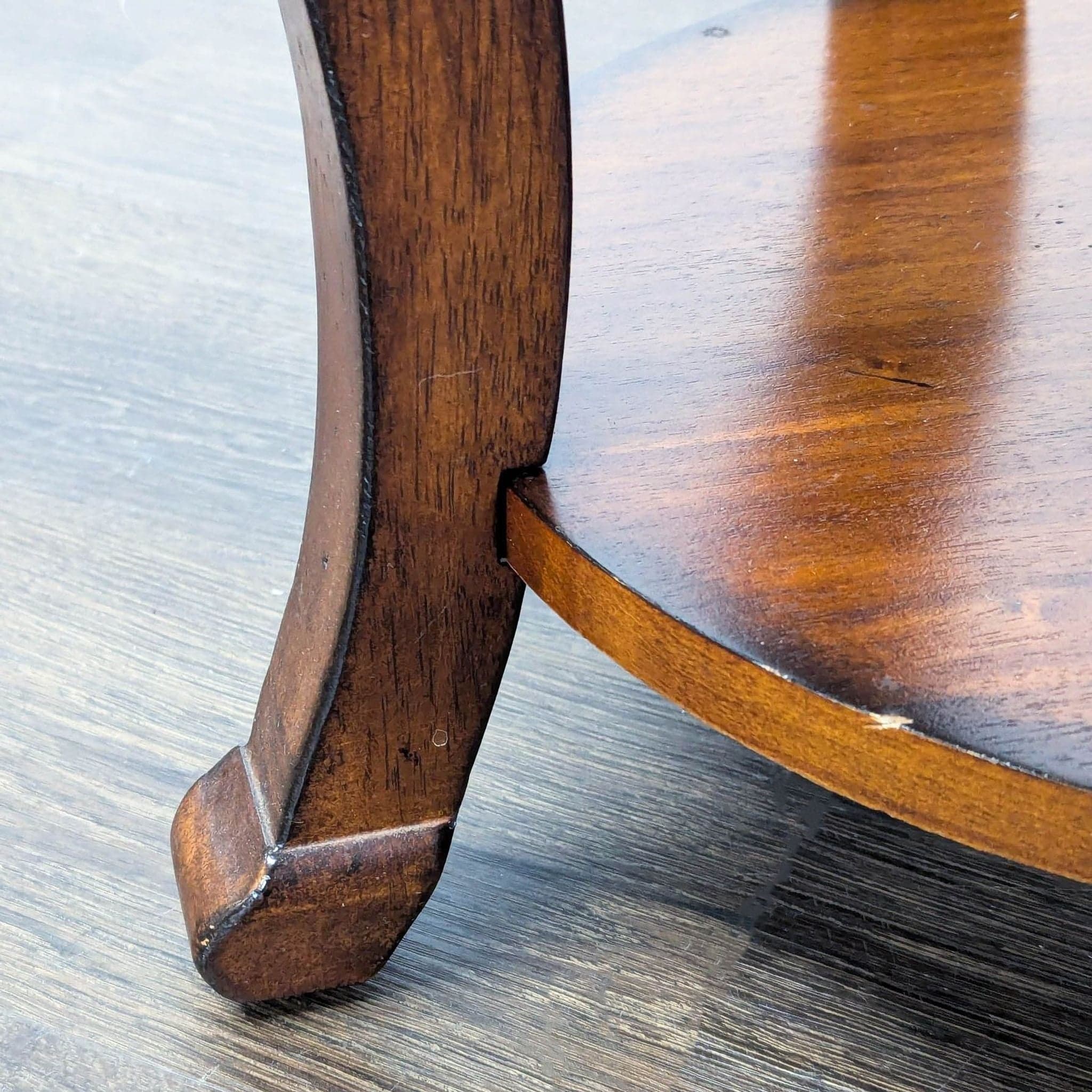 Round Wood End Table with Shelf - Thumbnail 7