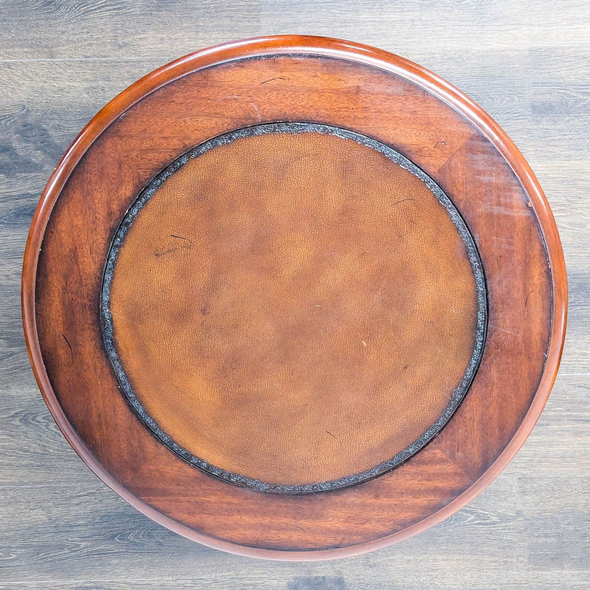 Round Wood End Table with Shelf - Thumbnail 5