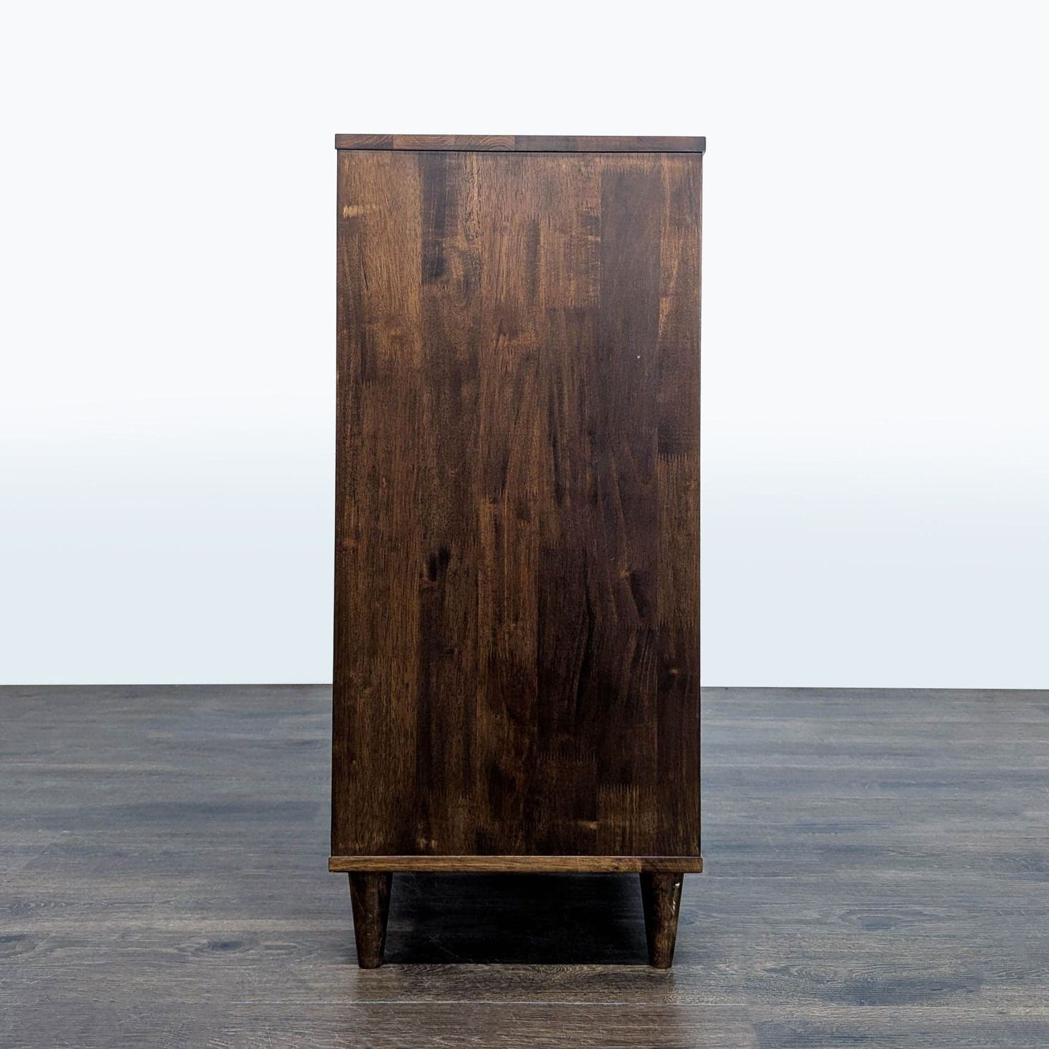 Mid-Century Modern Style 4-Drawer Wooden Dresser – Dark Brown Finish - Thumbnail 4