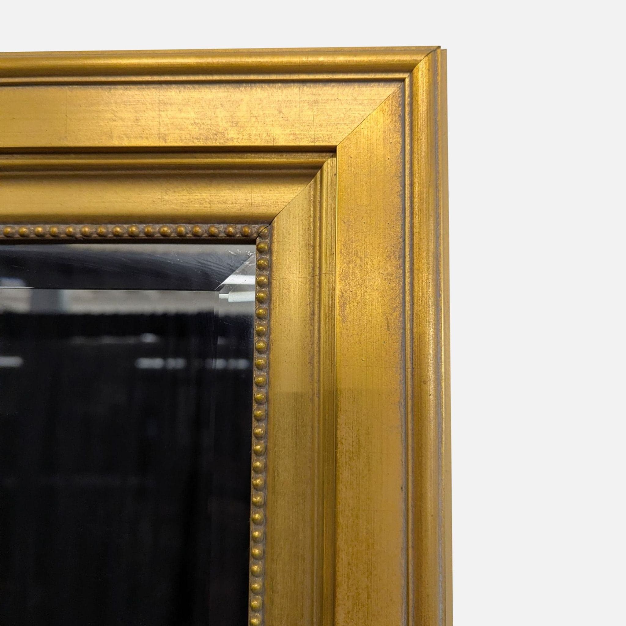 Wood Floor Mirror with gold frame - Thumbnail 3