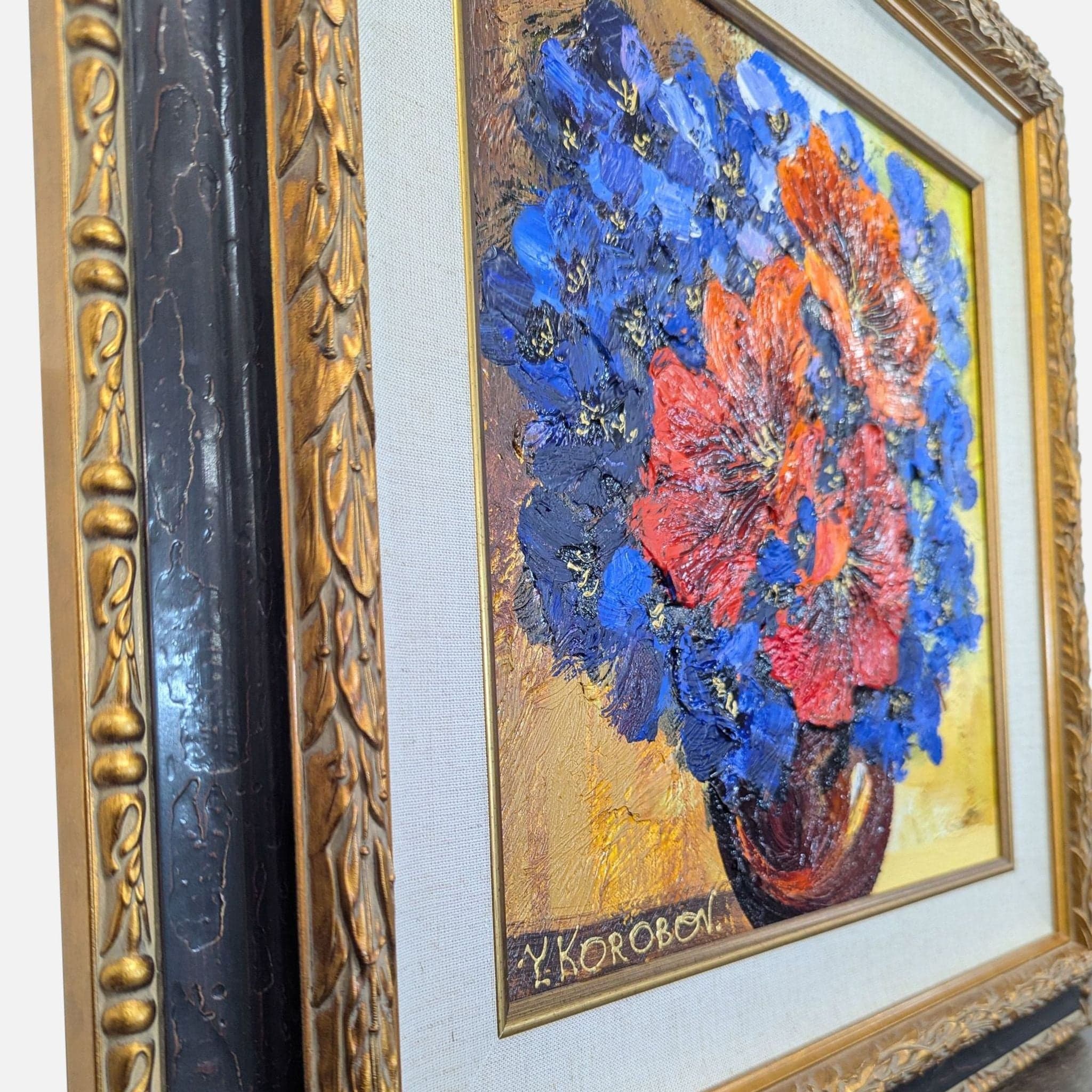 Yana Korobov Original Floral Painting in Ornate Frame - Thumbnail 8