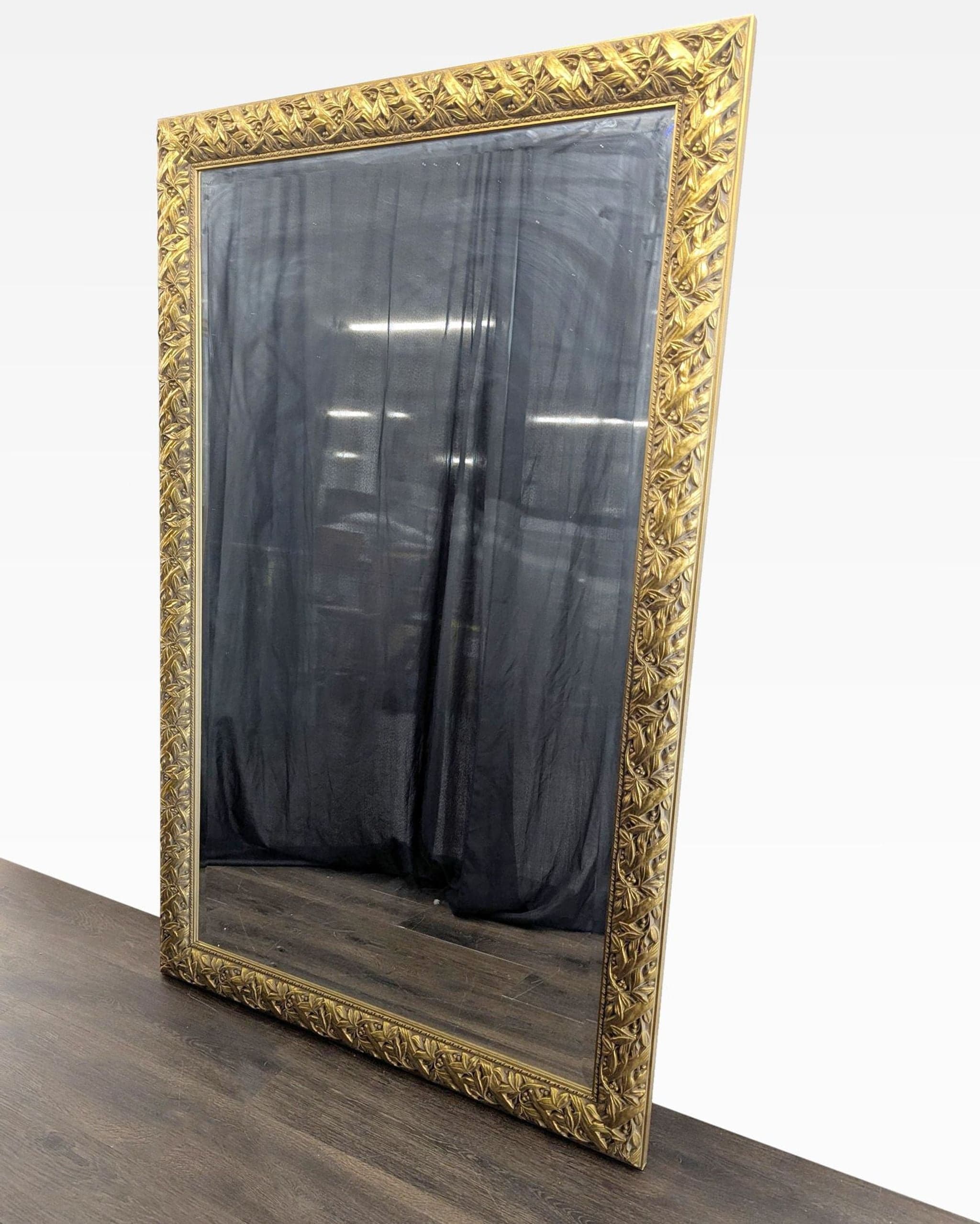 Carved Leaves and Berries Wood Mirror - Thumbnail 2