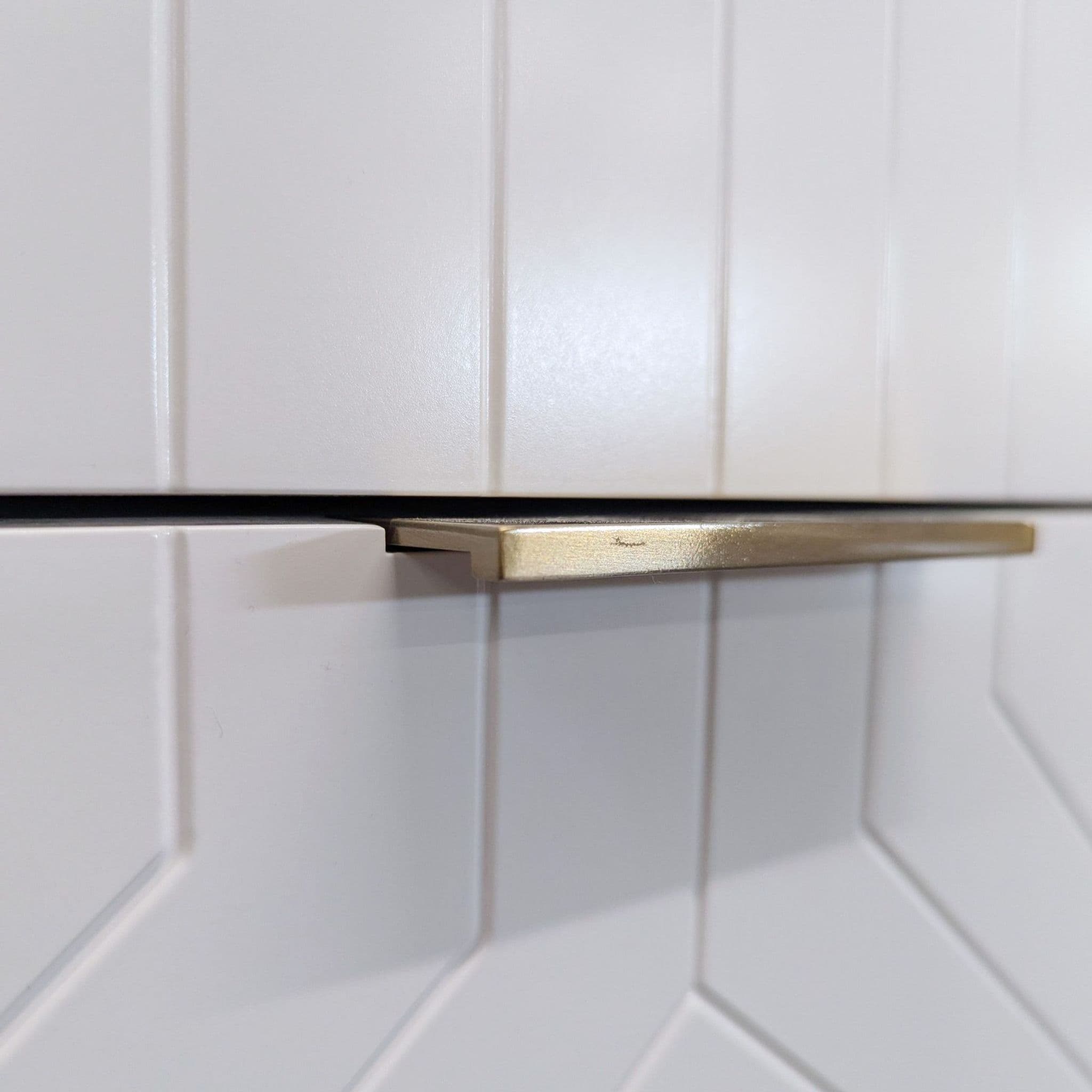 Pottery Barn Teen Jennings Modern White 6-Drawer Dresser with Brass Legs - Thumbnail 5