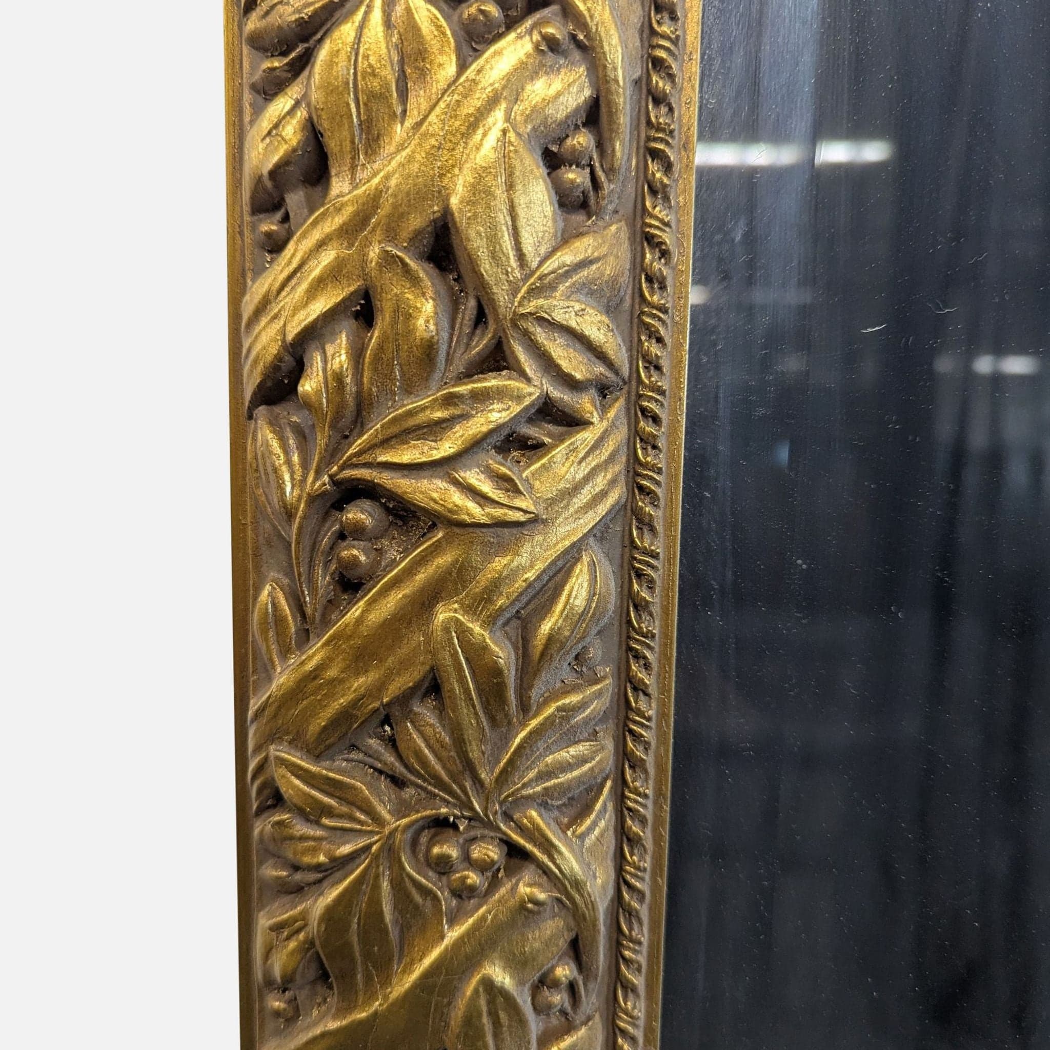 Carved Leaves and Berries Wood Mirror - Thumbnail 5