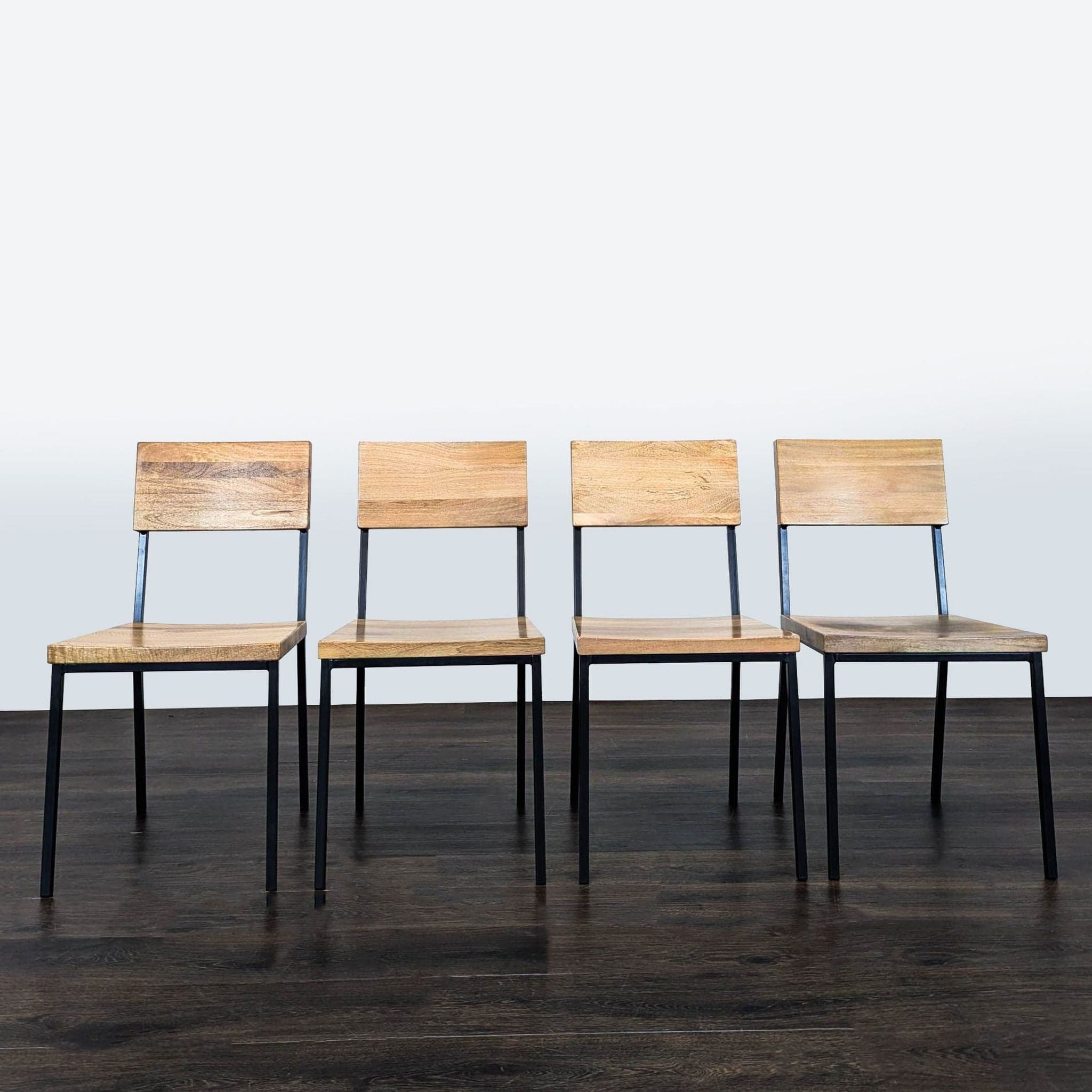 West Elm Modern Industrial 5-Piece Dining Set with Drop-Leaf Table - Thumbnail 3