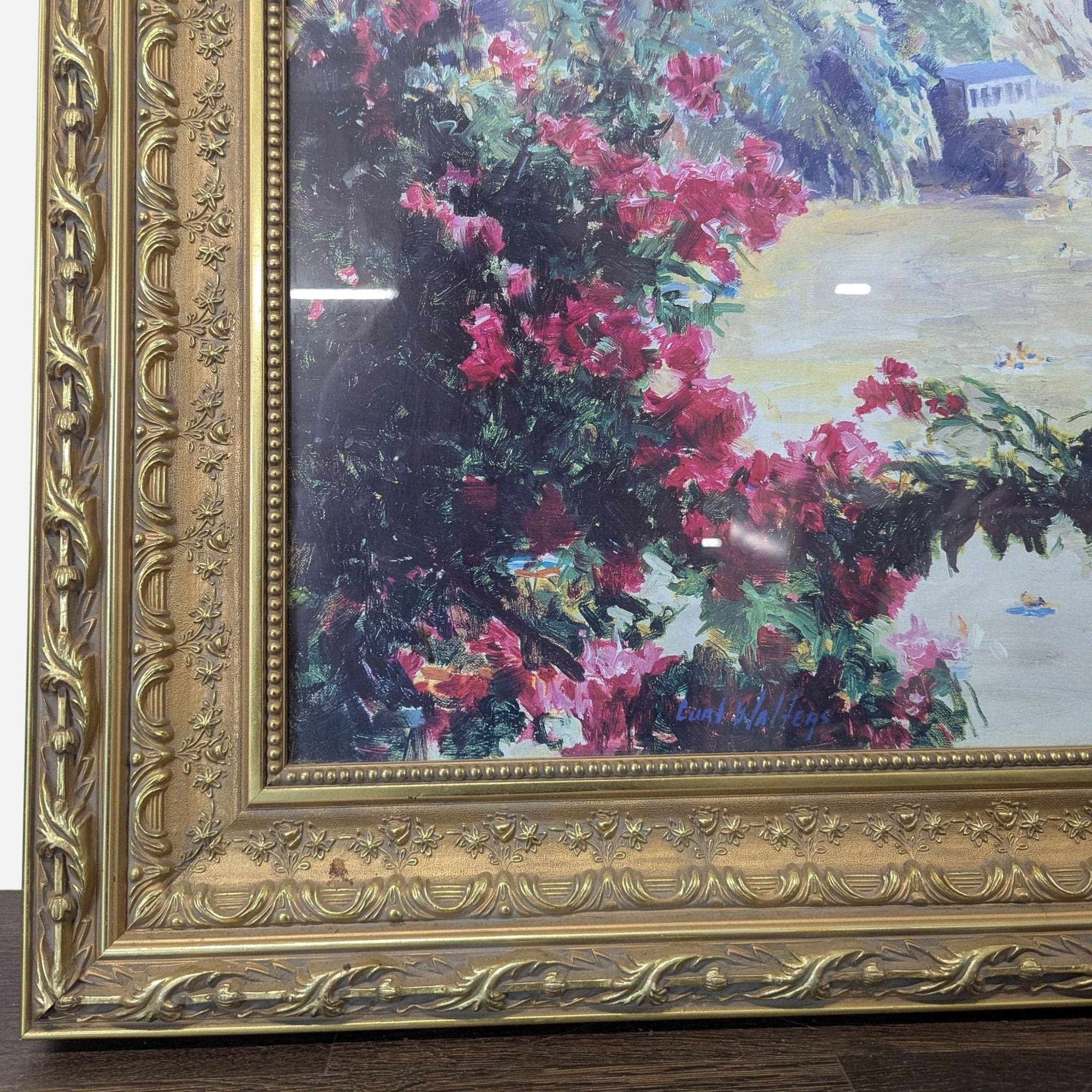 Curt Walters Print "Positano Amalfi Coast" with Ornate Gold Frame - Thumbnail 2