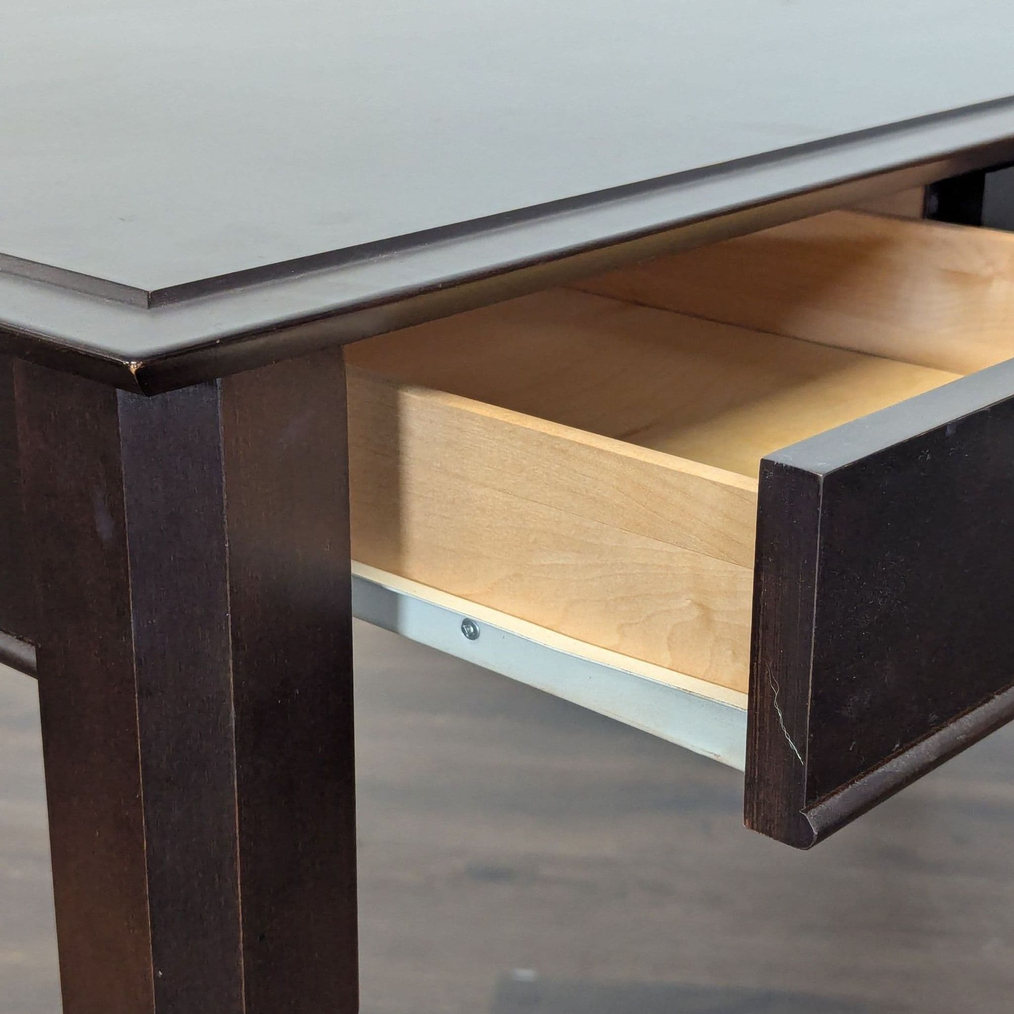 Baronet Dark Wood Desk with Two Drawers - Thumbnail 5