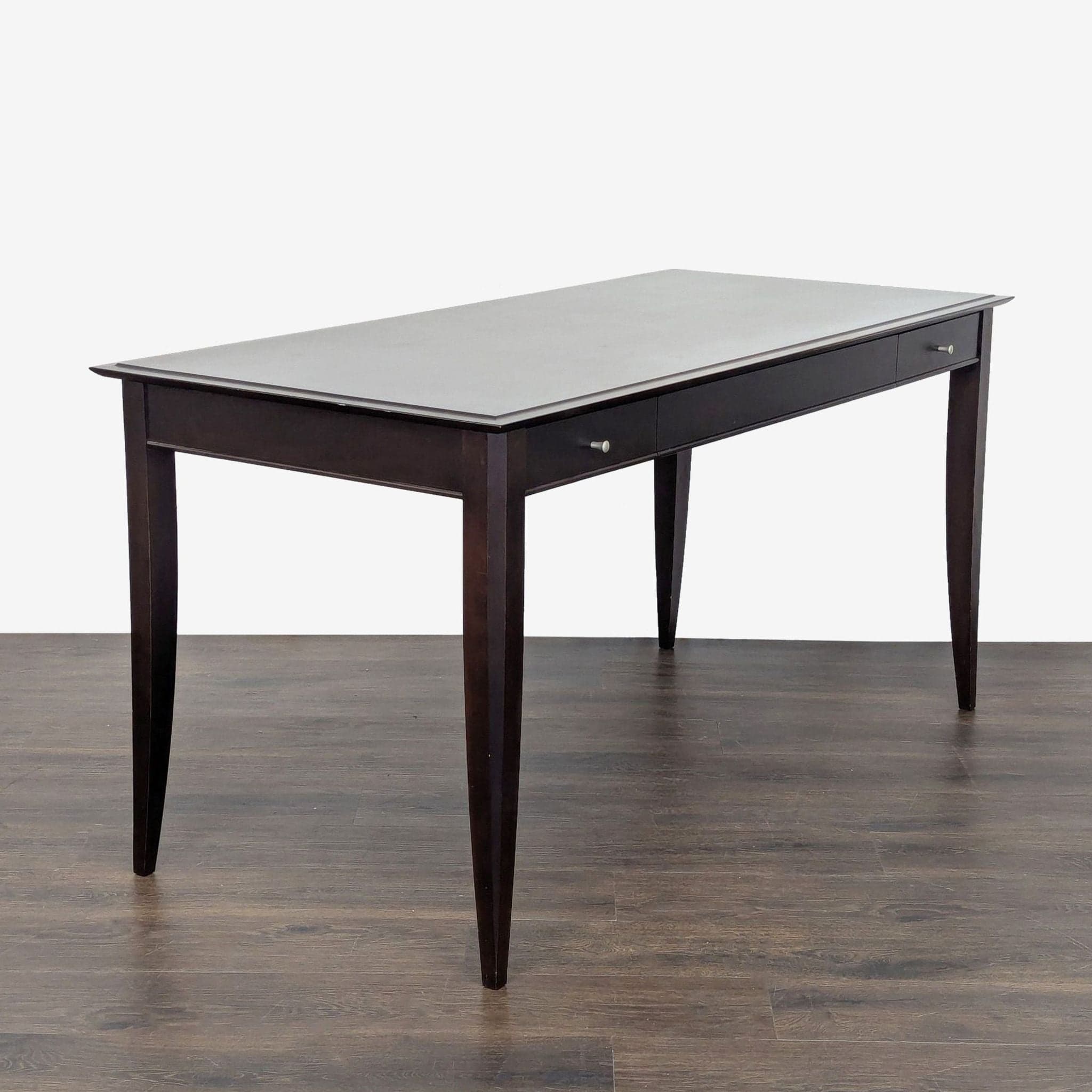 Baronet Dark Wood Desk with Two Drawers - Thumbnail 3