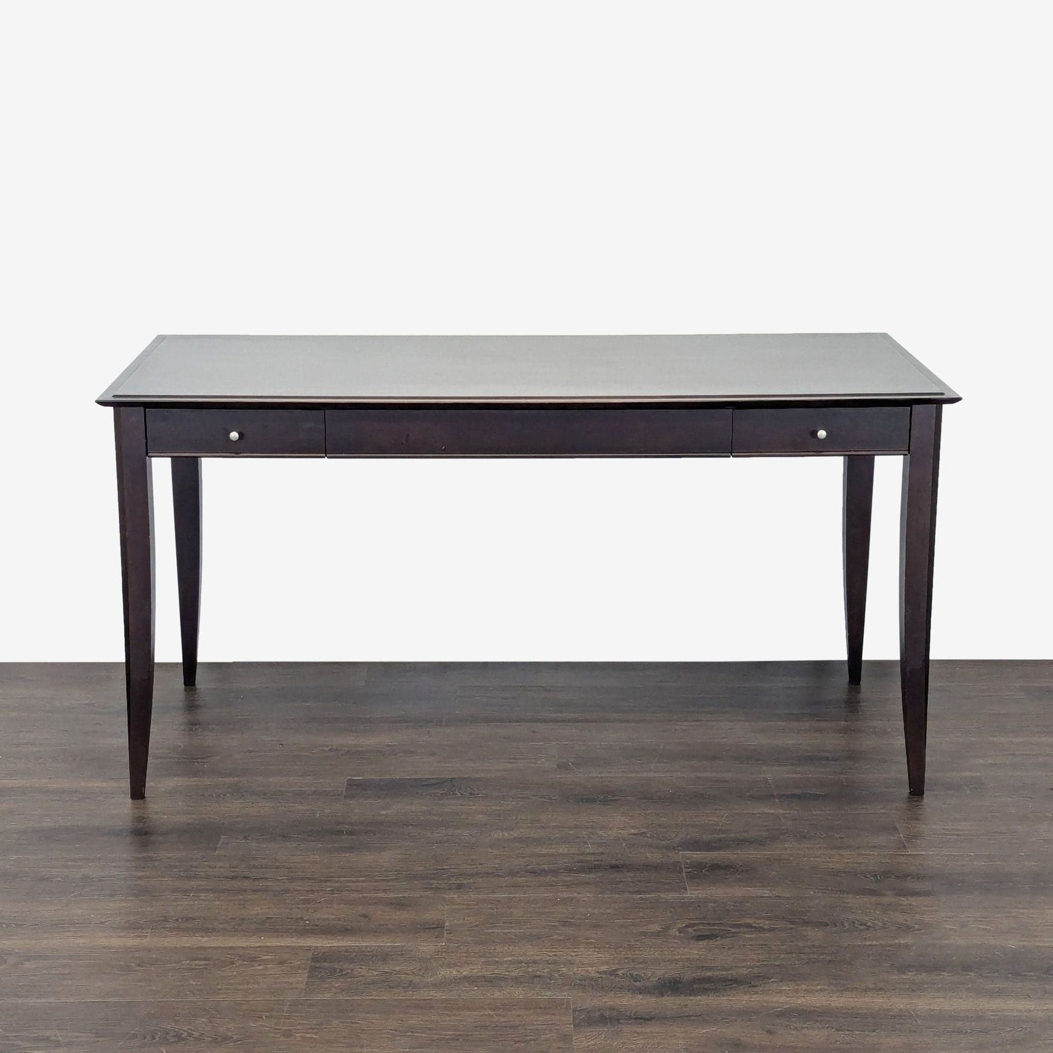 Baronet Dark Wood Desk with Two Drawers - Image 1