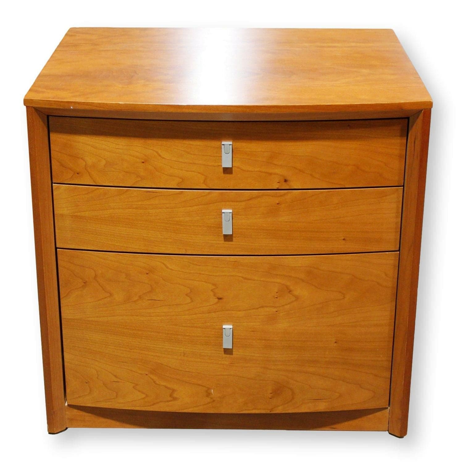 Cherry Finish 3 Drawer Nightstand - Cherry - Image 1