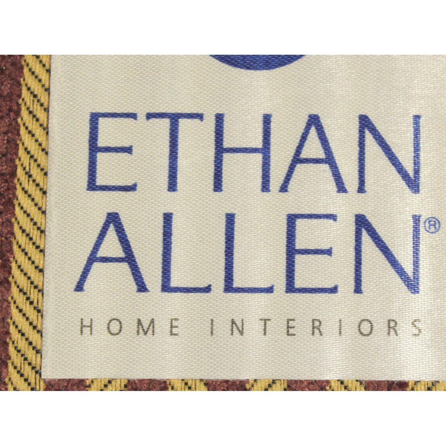 Ethan Allen Club Chair w/Ottoman - Gold & Burgundy - Thumbnail 10