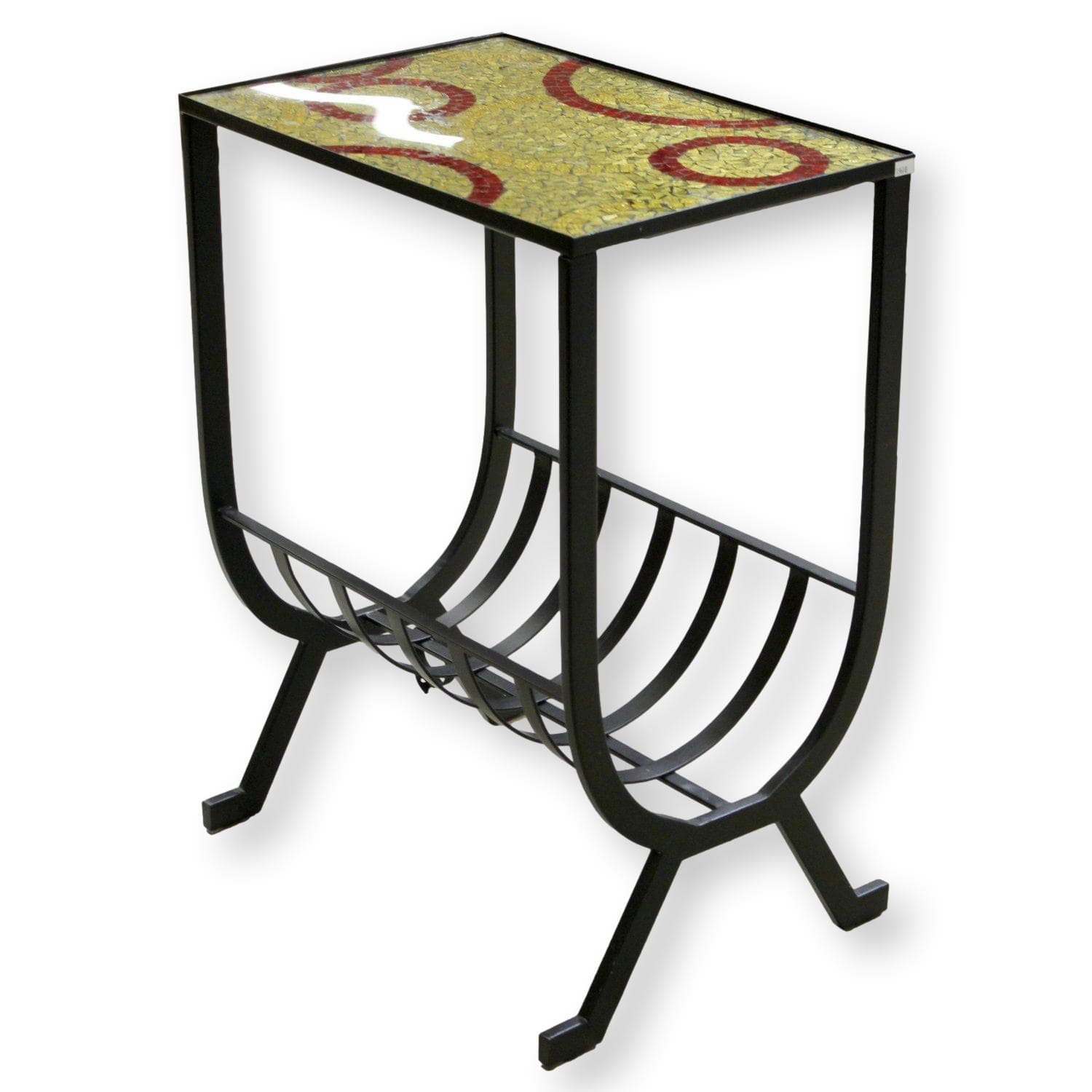Mosaic Glass Top Metal Accent Table - Multi-Color - Image 1