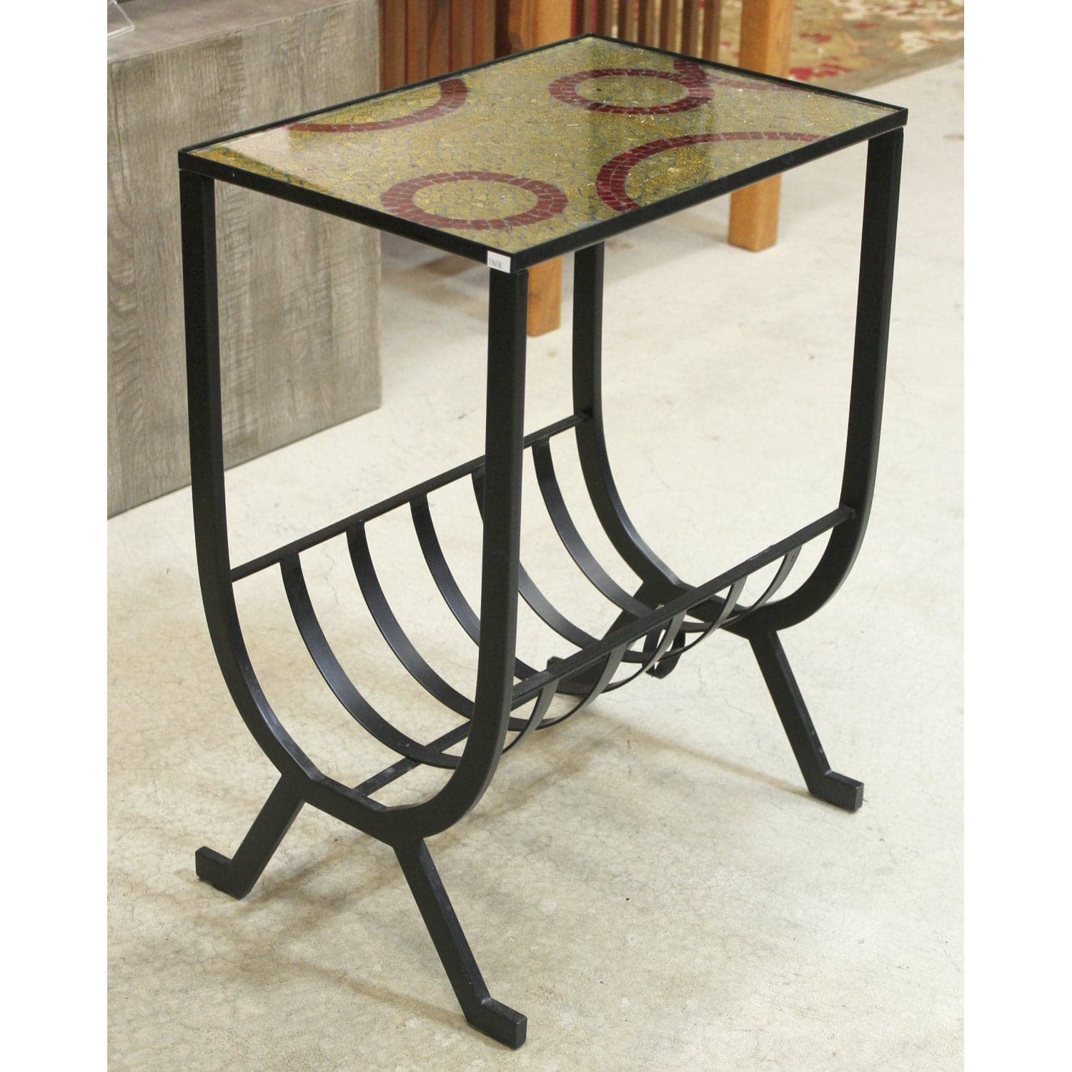 Mosaic Glass Top Metal Accent Table - Multi-Color - Thumbnail 3