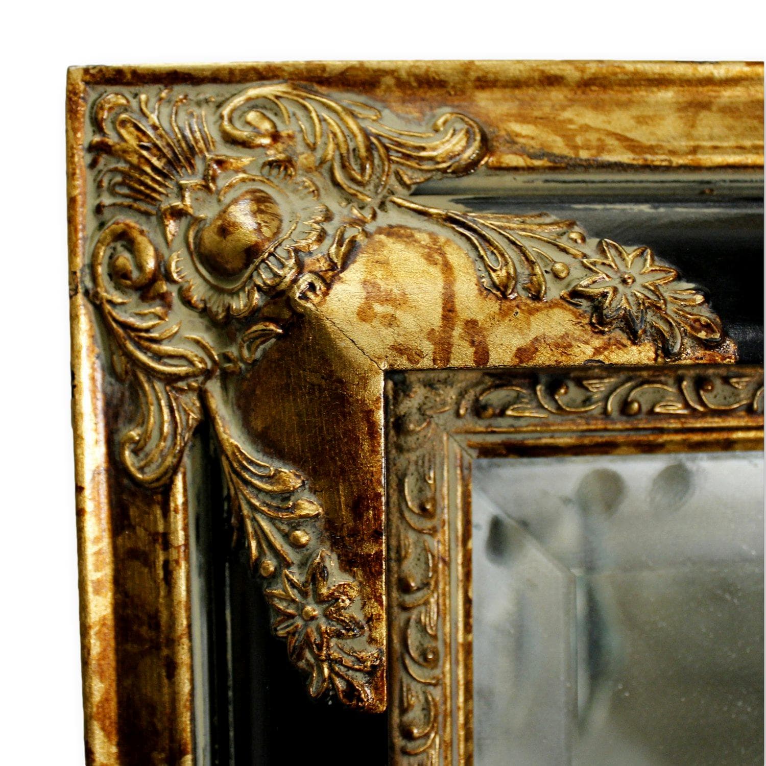 Black & Gold Framed Wall Mirror - Thumbnail 2