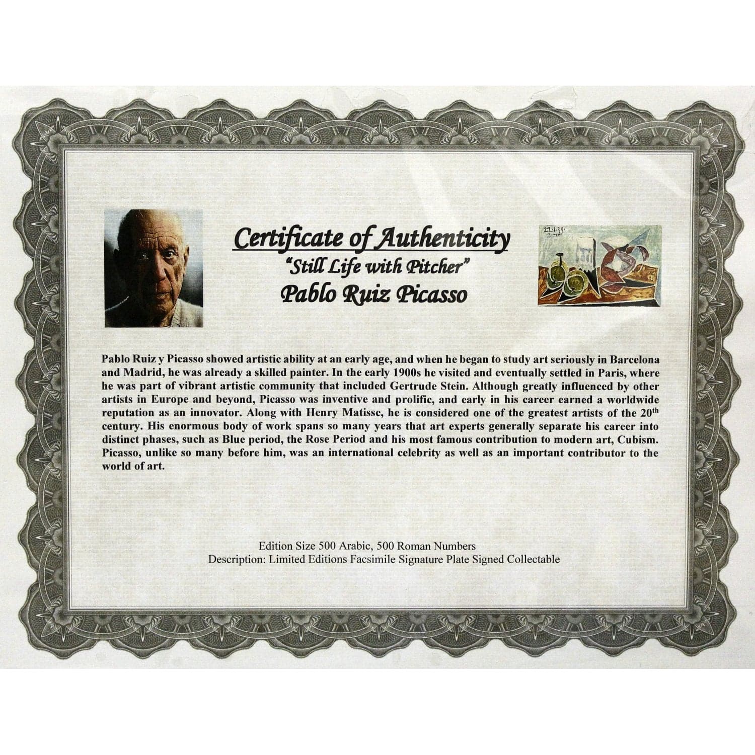 Gallery Framed Art Print 'Still Life with Fruits and Pitcher' By Pablo Picasso - Thumbnail 3