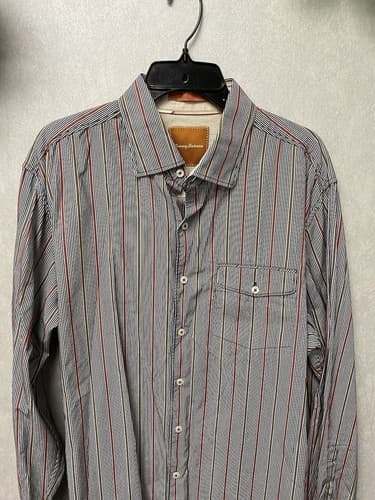 Tommy Bahama Red/Blue Men's Shirt Long Sleeve Striped Size XL - Thumbnail 2