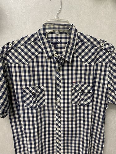Buffalo Blue/White Plaid B/D Short Sleeve Shirt Size XXL - Thumbnail 2