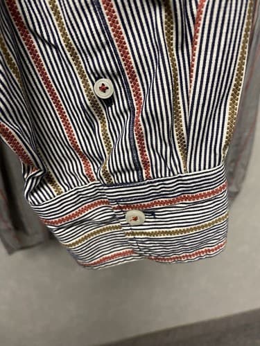 Tommy Bahama Red/Blue Men's Shirt Long Sleeve Striped Size XL - Thumbnail 6