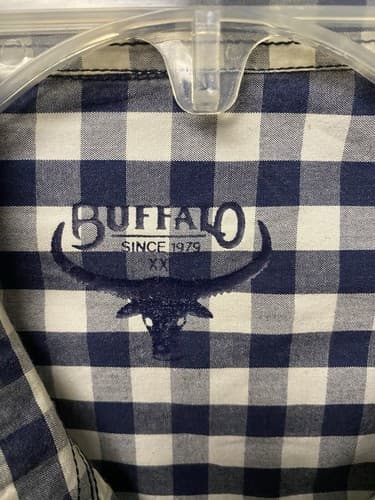 Buffalo Blue/White Plaid B/D Short Sleeve Shirt Size XXL - Thumbnail 5