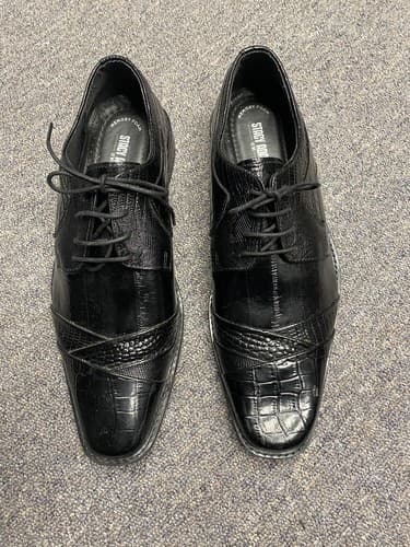 Stacy Adams Men's Leather Lace Up Cap Toe Oxfords Black Dress Shoe Size 8.5 - Image 1
