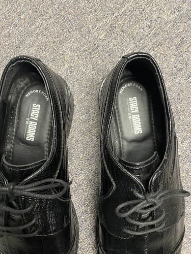 Stacy Adams Men's Leather Lace Up Cap Toe Oxfords Black Dress Shoe Size 8.5 - Thumbnail 2