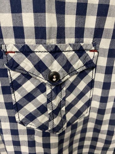 Buffalo Blue/White Plaid B/D Short Sleeve Shirt Size XXL - Thumbnail 4