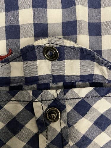 Buffalo Blue/White Plaid B/D Short Sleeve Shirt Size XXL - Thumbnail 9