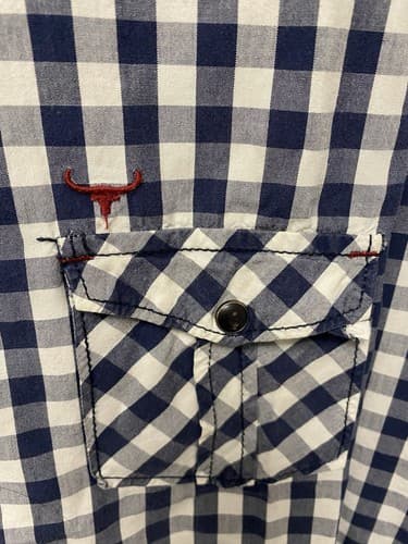 Buffalo Blue/White Plaid B/D Short Sleeve Shirt Size XXL - Thumbnail 6