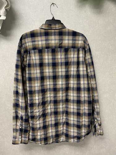 St John's Bay Blue/ Beige Plaid Shirt button down long sleeves Size XLT - Thumbnail 4
