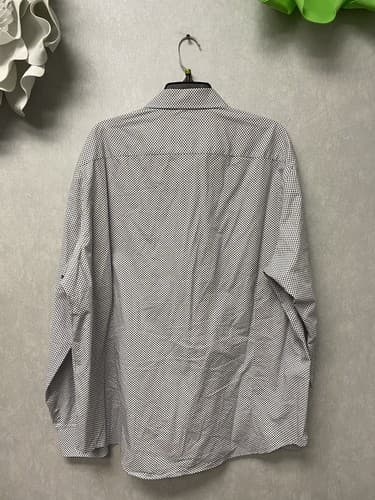 Kenneth Cole Awearness Blue/White Shirt Button Up Long Sleeve Mens Size XXL Slim - Thumbnail 7