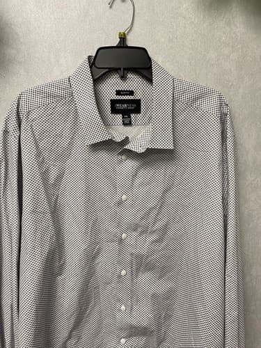Kenneth Cole Awearness Blue/White Shirt Button Up Long Sleeve Mens Size XXL Slim - Thumbnail 2