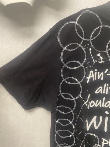 Revamped Black/White Graphic T- shirt Size XL Hand painted Ain’t A Woman Alive.. - Thumbnail 3