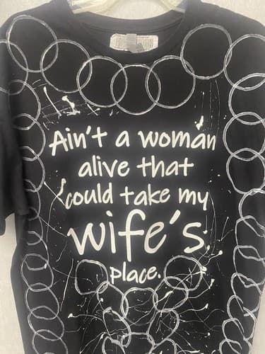 Revamped Black/White Graphic T- shirt Size XL Hand painted Ain’t A Woman Alive.. - Thumbnail 2