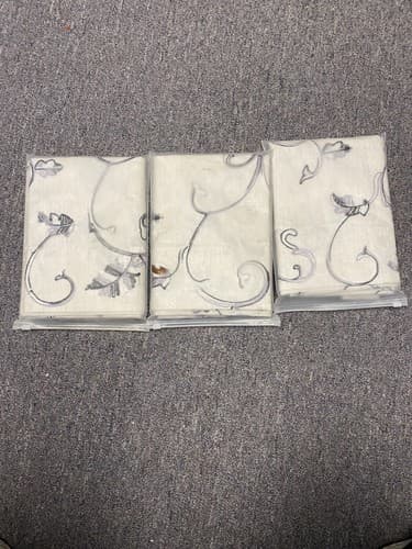 VOGOL Tie Up Valance for Lilac/Bk/ White lovely Leaf Print Tie-up Adj- Set Of 3 - Image 1