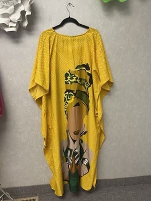 Gypsie Blue Yellow and Green Khatan Size One Size Fits Like 2XL - Image 1