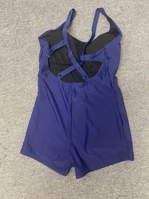 Navy Blue 1pc Swimsuit- Shorts Style Size 2XL - Thumbnail 2